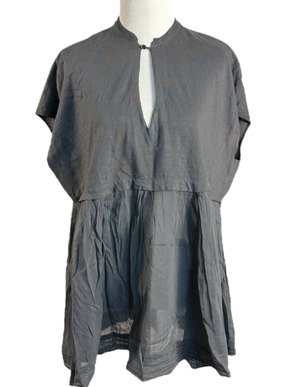 Alessia Santi Italian Subversive Artsy LagenLook Lightweight Peplum Top Large 40